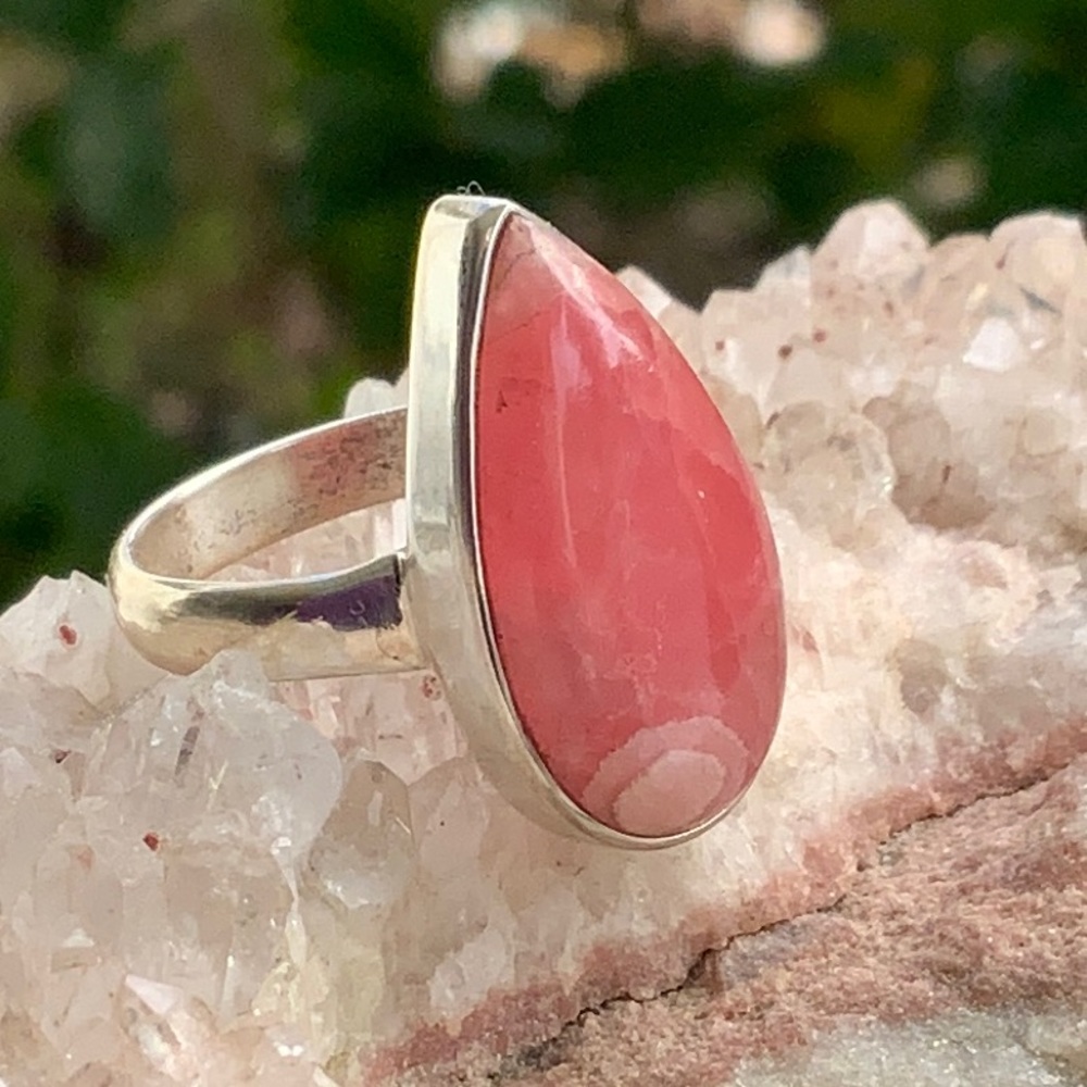 RHODOCROSITE 925 STERLING SILVER RING, SIZE 7 - Picture 6 of 9